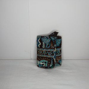 Vera Bradley JAVA BLUE Trifold WALLET Floral Clean Blue Brown Teal